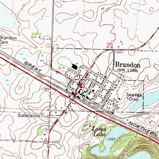Topographic Map of Grace Lutheran Church, MN