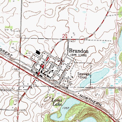 Topographic Map of Saint Ann's Church, MN