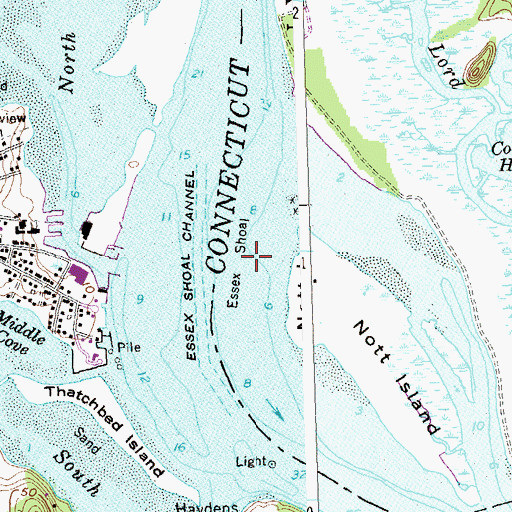Topographic Map of Essex Shoal, CT