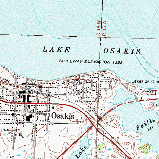 Topographic Map of Osagi Park, MN