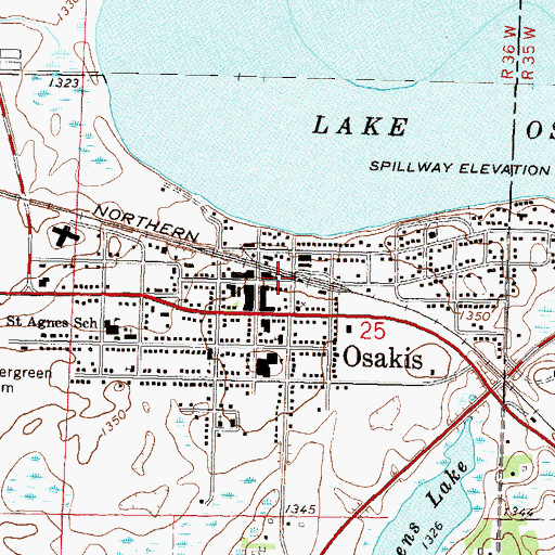 Topographic Map of Osakis (historical), MN