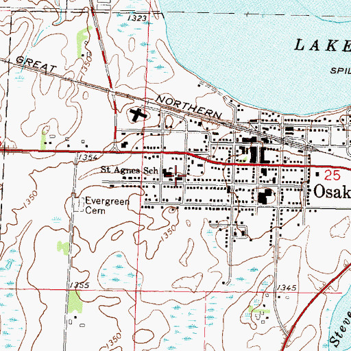 Topographic Map of Immaculate Conception Church, MN