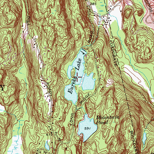 Topographic Map of Eureka Lake, CT