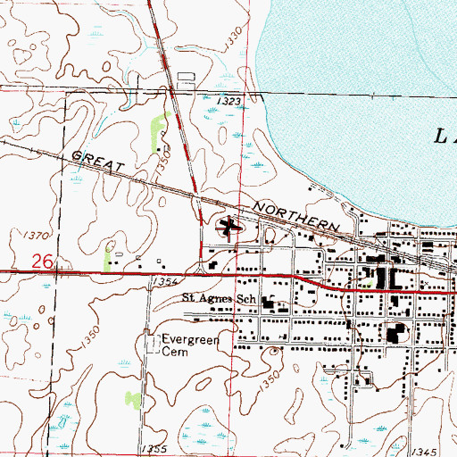 Topographic Map of Community Memorial Home, MN