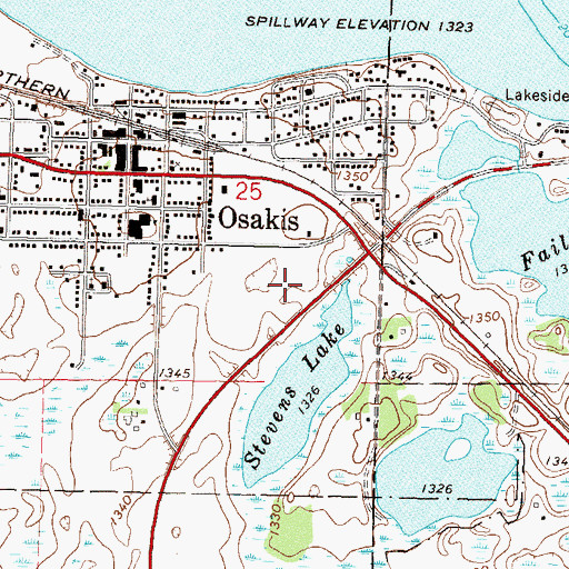 Topographic Map of Osakis Medical Clinic, MN