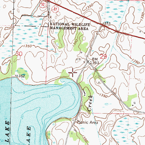 Topographic Map of Smith Lake Resort and Campground, MN