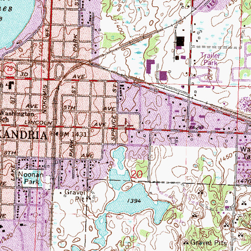 Topographic Map of Berea Lutheran Brethren Church, MN