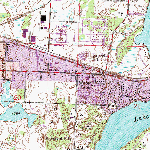 Topographic Map of United Methodist Church, MN