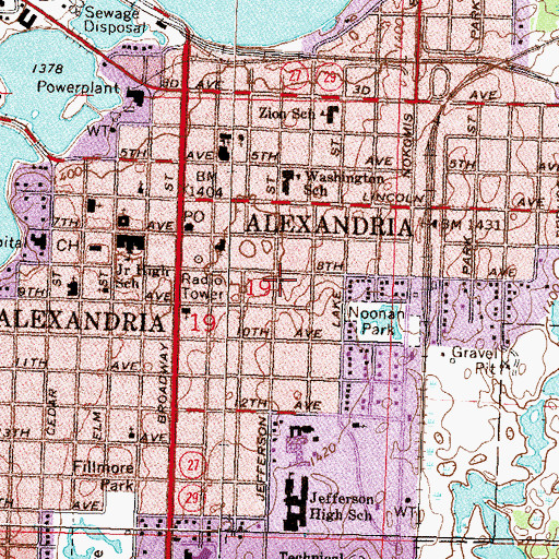Topographic Map of Free Methodist Church, MN