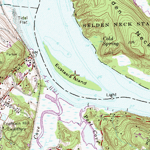 Topographic Map of Eustasia Island, CT