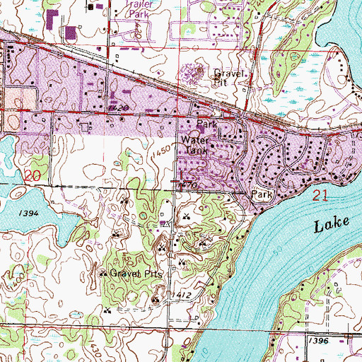 Topographic Map of Saint Pauls Lutheran Church, MN