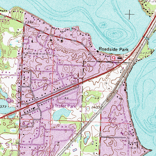 Topographic Map of Lakeland United Pentecostal Church, MN