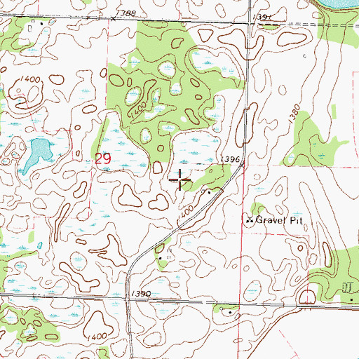 Topographic Map of Pine Ridge Golf Course, MN