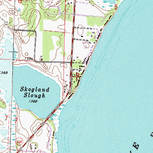 Topographic Map of Surfside Resort and RV Park, MN