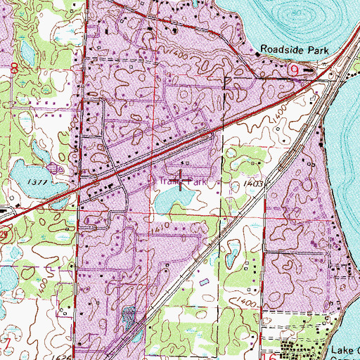 Topographic Map of Hiview Park, MN