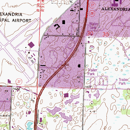 Topographic Map of Midway Mall, MN