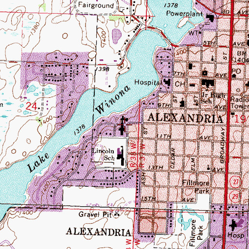 Topographic Map of Bethany Home, MN