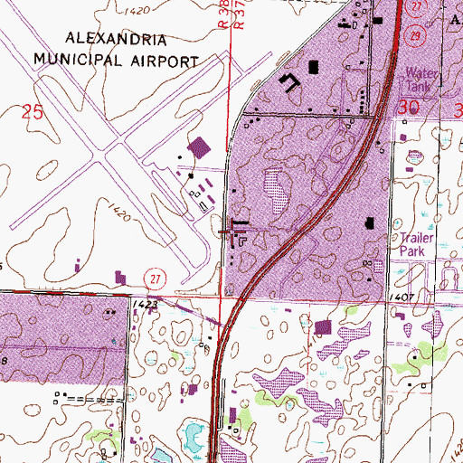Topographic Map of Alexandria Clinic, MN