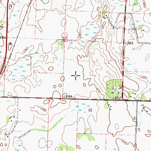 Topographic Map of Nordic Trails Golf Course, MN