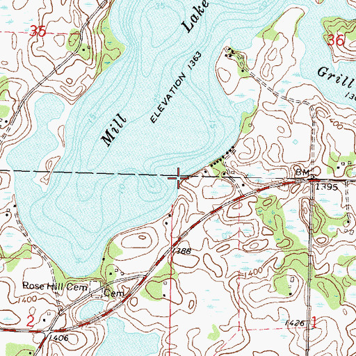 Topographic Map of Sun Valley Resort and Campground, MN