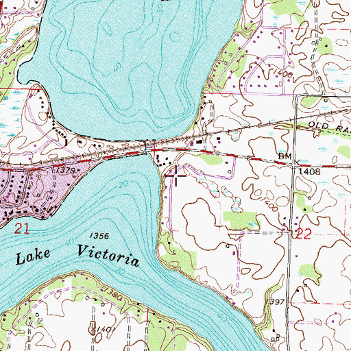 Topographic Map of Broken Arrow Resort and Campground, MN