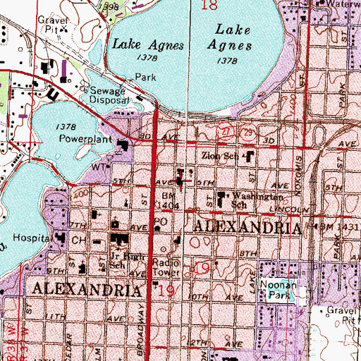 Topographic Map of Saint Mary's School, MN