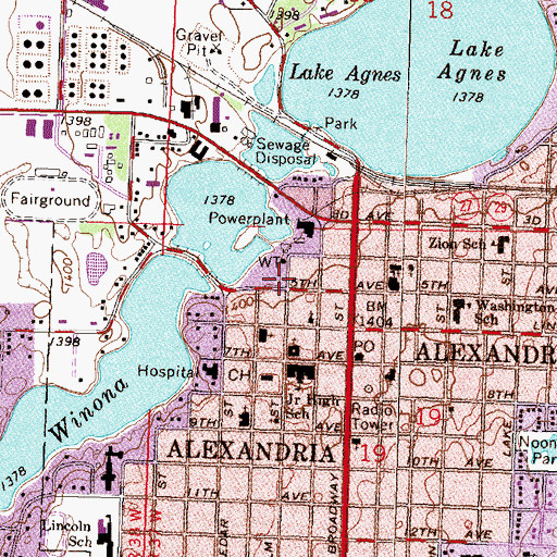 Topographic Map of Goose Park, MN