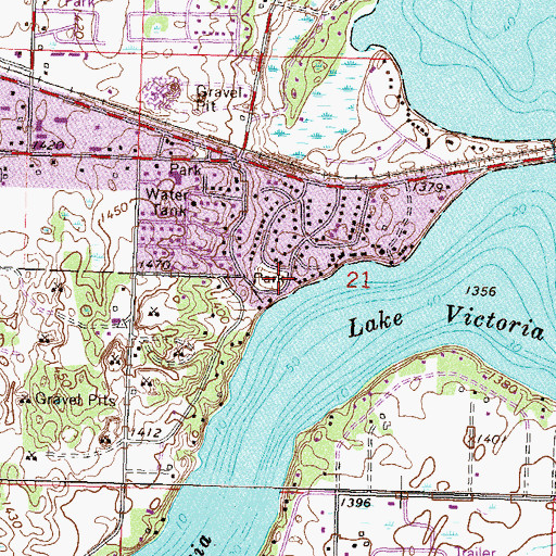 Topographic Map of Foslein Park, MN