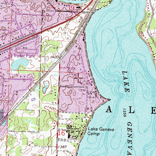 Topographic Map of Geneva Crest Park, MN