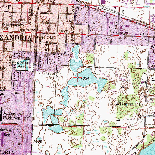 Topographic Map of Lake Connie, MN