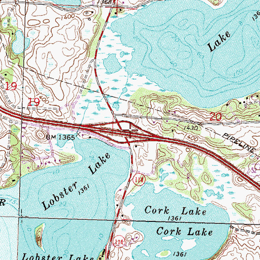 Topographic Map of Interchange 97, MN