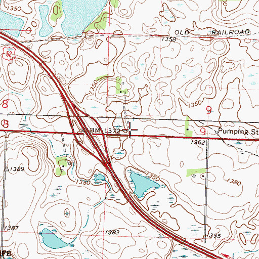 Topographic Map of Interchange 82, MN