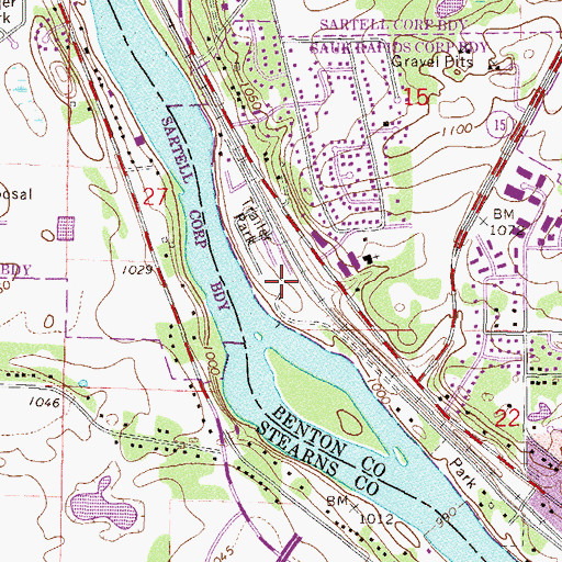 Topographic Map of Island View Park, MN