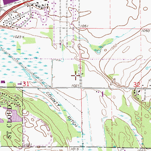 Topographic Map of Saint Cloud Campground and RV Park, MN