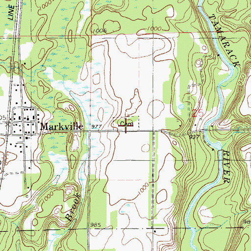 Topographic Map of Markville Cemetery, MN