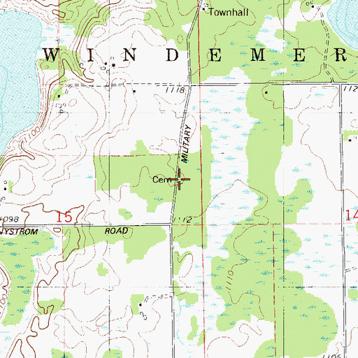 Topographic Map of Methodist Cemetery, MN