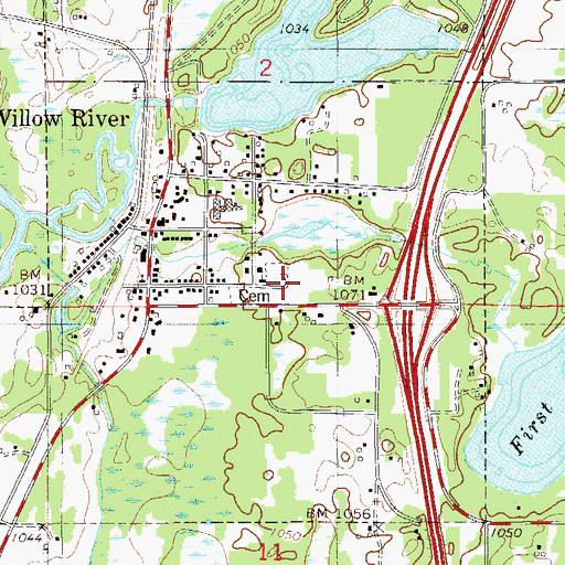 Topographic Map of Saint Mary's Catholic Cemetery, MN