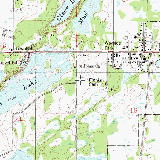 Topographic Map of Peace Lutheran Church, MN