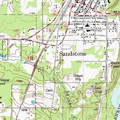 Topographic Map of East Central Senior High School, MN