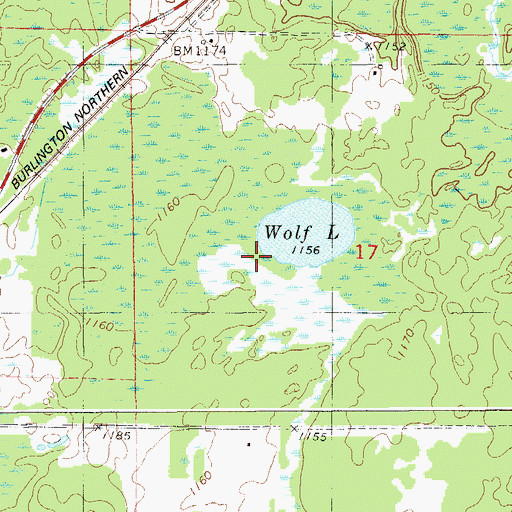 Topographic Map of Storlie Wildlife Management Area, MN