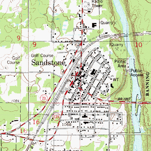 Topographic Map of Sandstone History and Art Center, MN