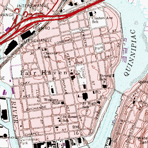 Topographic Map of Fair Haven, CT