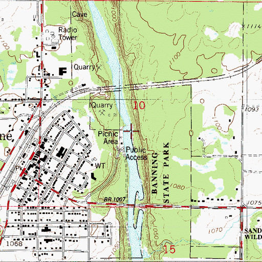 Topographic Map of Quarry Rapids, MN
