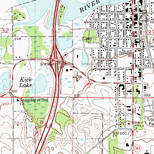 Topographic Map of Pine City Post Office, MN