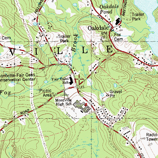 Topographic Map of Leonard J Tyl Middle School, CT