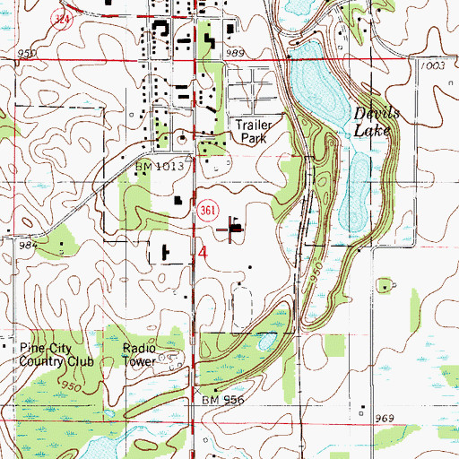 Topographic Map of Pine City Junior Senior High School, MN