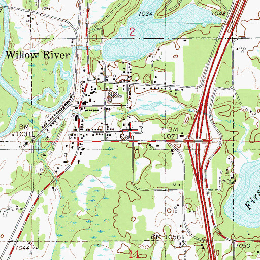 Topographic Map of Saint Mary's Church, MN