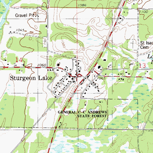 Topographic Map of Sturgeon Lake (historical), MN