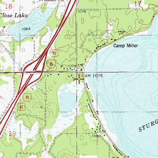 Topographic Map of Edelweiss Campground, MN