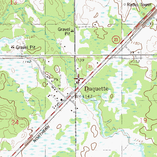 Topographic Map of Anderson-Berger Park and Campground, MN